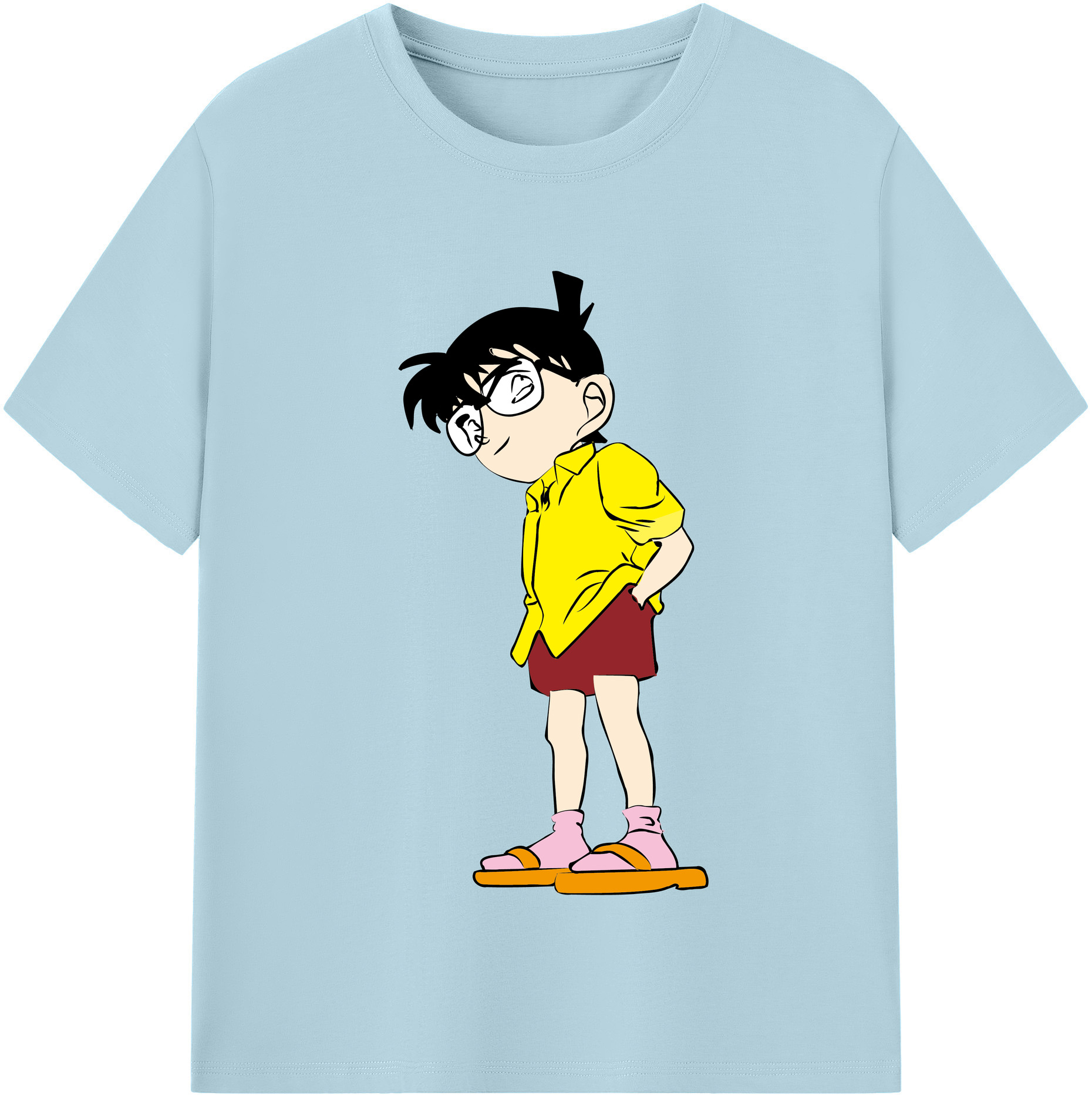 （画像用） 名探偵コナン 江戸川 コナン Detective Conan Conan Edogawa 綿100％半袖Tシャツ（フロントプリント）